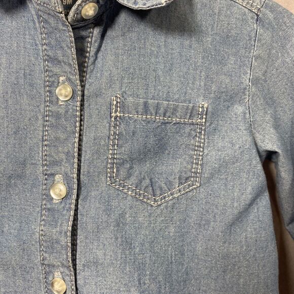 Baby Girl Infant Chambray Shirt with Lace Hem  9M - Picture 4 of 5
